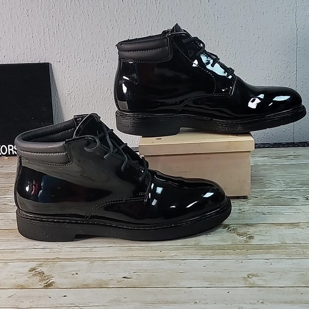 Rocky High Gloss Dress Leather Chukka Boots FQ00500-8 Size‎ 10W Wide